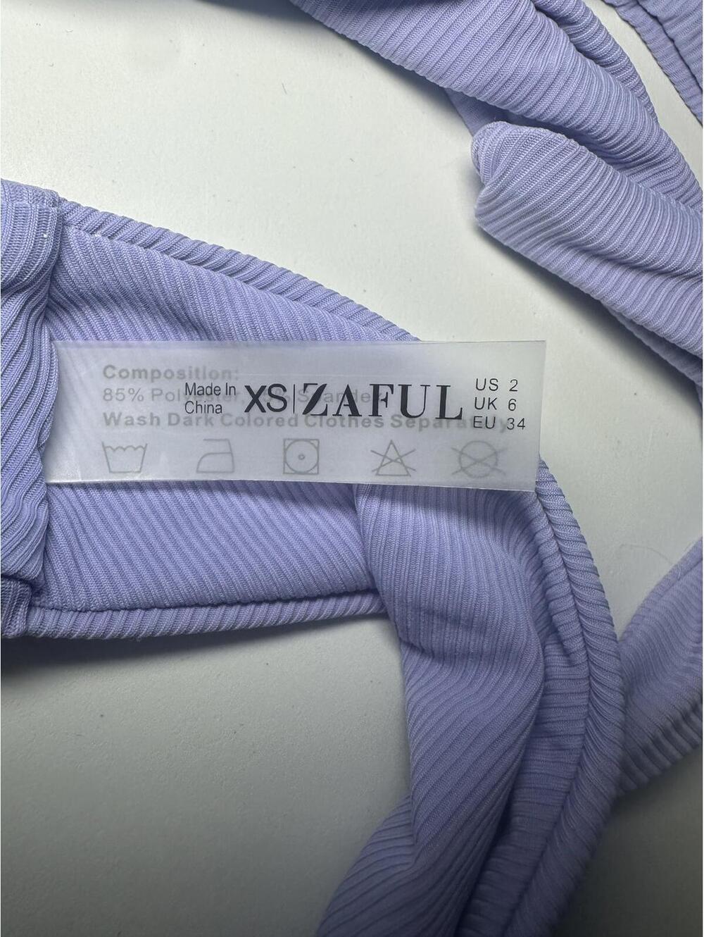 Zaful Lavender Ribbed Two-Piece Bikini Set - Picture 6 of 6